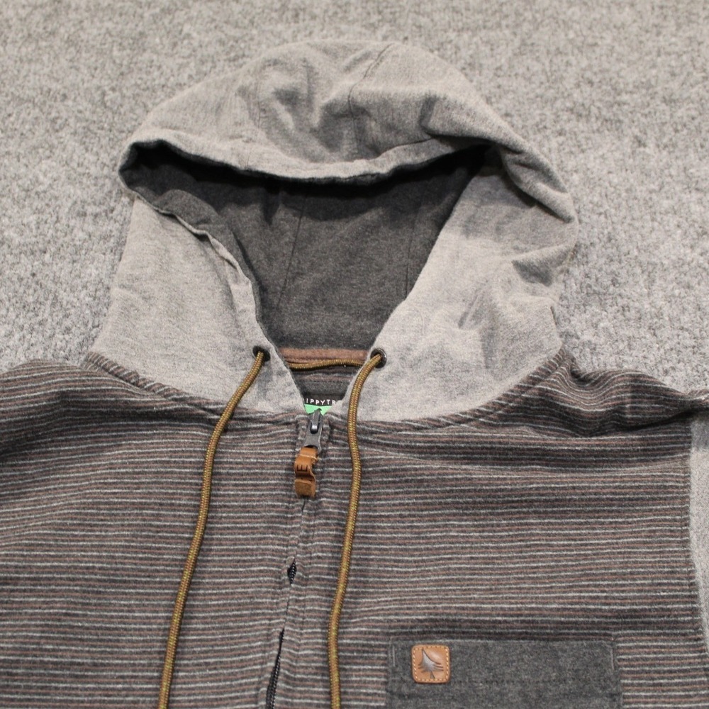 HippyTree Nomad Division‎ Surf Stone Full Zip Hoodie Mens Large Gray Striped L